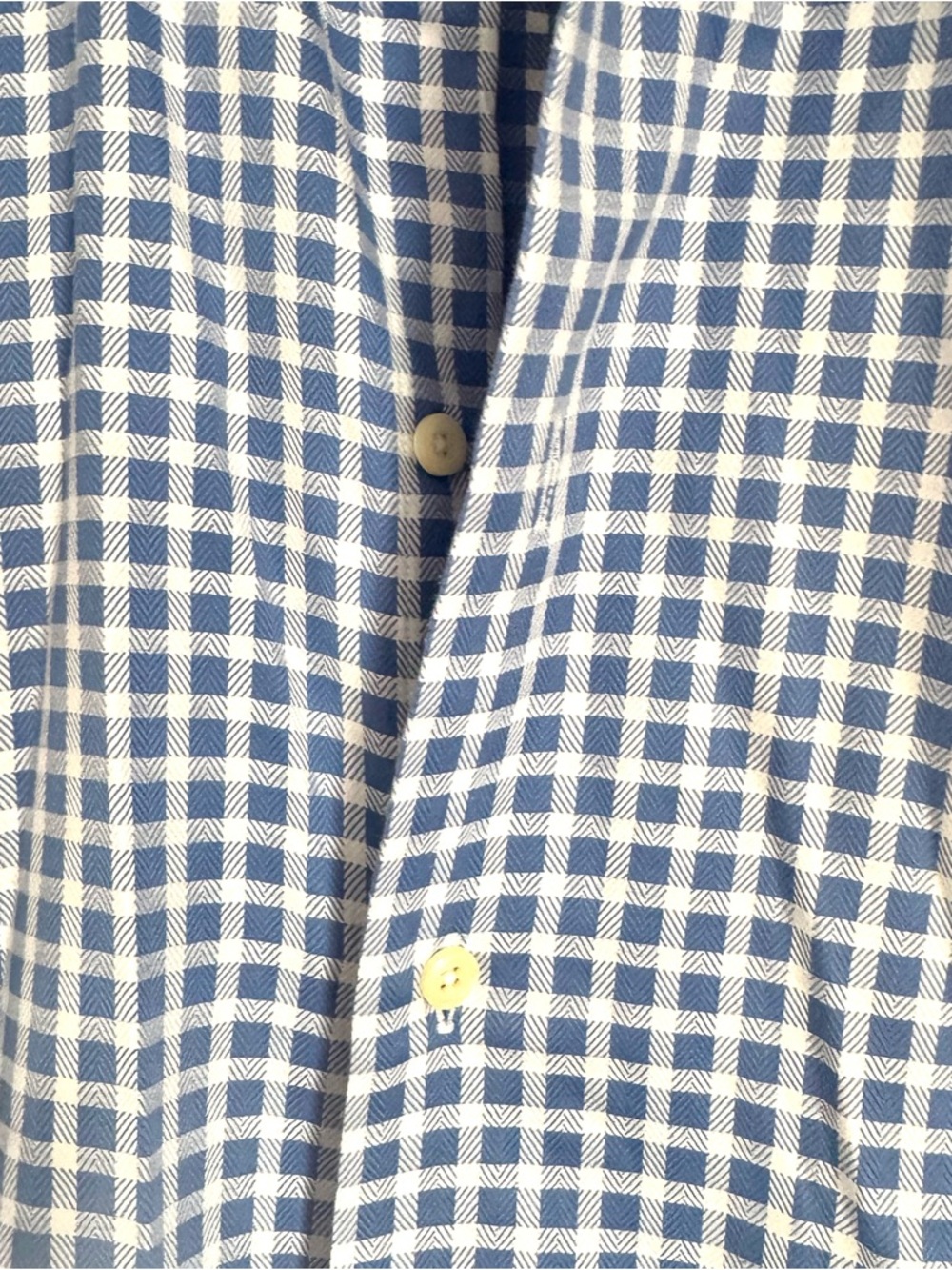 David Donahue MENS Checkered Button Front Long Sleeve Shirt Blue Size 17 | 36/37 - Picture 4 of 8